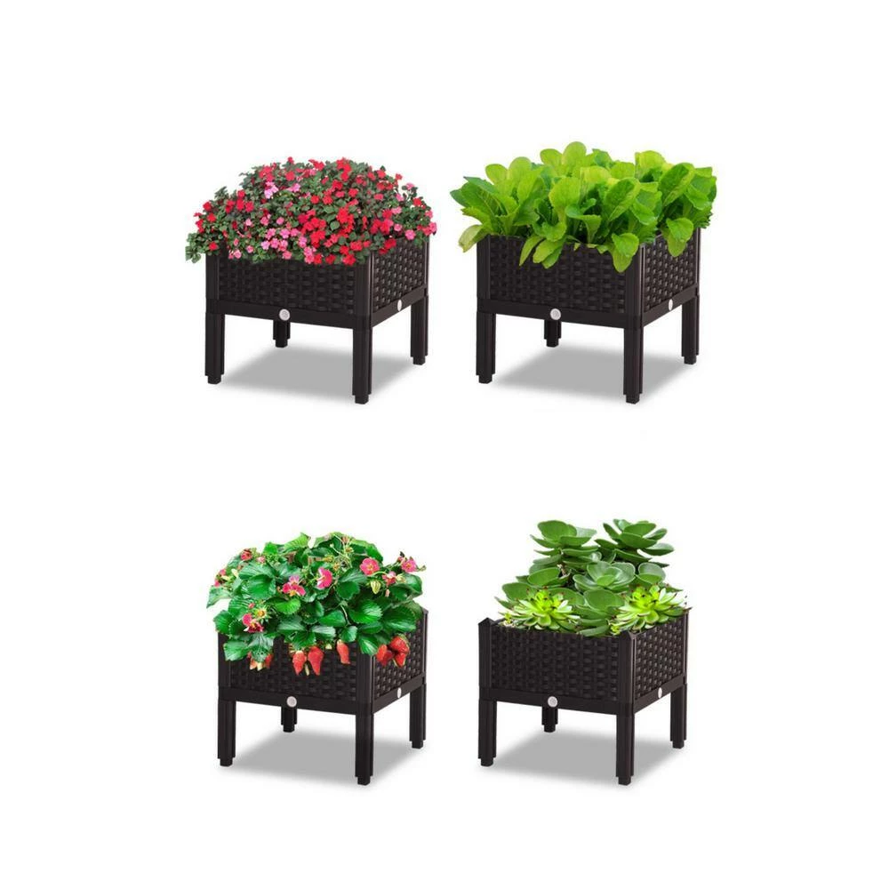 Ejoy DIY Elevated Garden Vegetable and Flower Plastic Planter Box Kit - Image 4