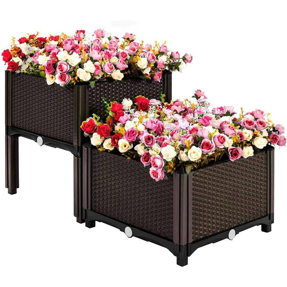 Ejoy DIY Elevated Garden Vegetable and Flower Plastic Planter Box Kit - Image 3