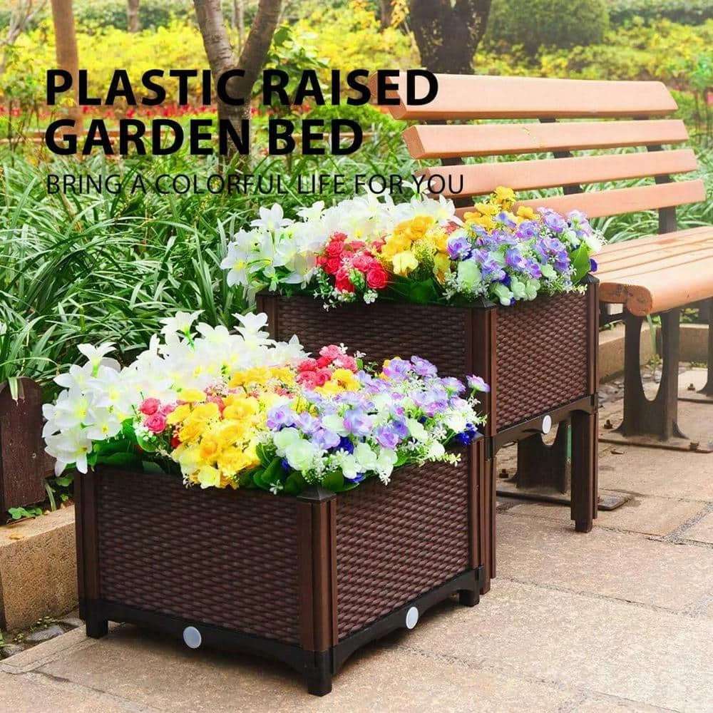 Ejoy DIY Elevated Garden Vegetable and Flower Plastic Planter Box Kit - Image 6