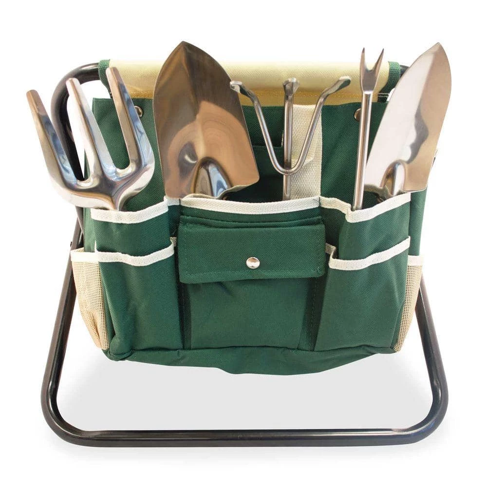 Aspectek GardenHOME All-In-One Folding Stool with Tool Bag (5-Tools) - Image 4