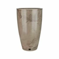 FLORIDIS Amsterdan Medium Beige Marble Effect Resin Planter Bowl