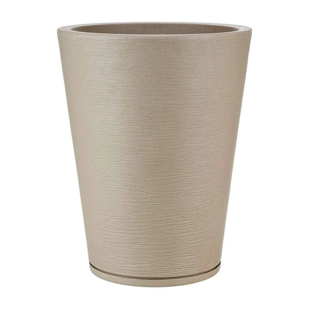 FLORIDIS Genebra Medium Beige Stone Effect Resin Planter Bowl