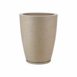 FLORIDIS Amsterdan Small Beige Stone Effect Resin Planter Bowl