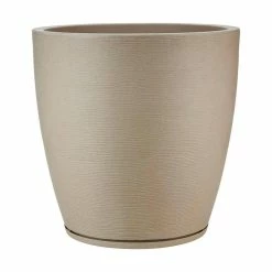 FLORIDIS Amsterdan X-Large Beige Stone Effect Resin Planter Bowl