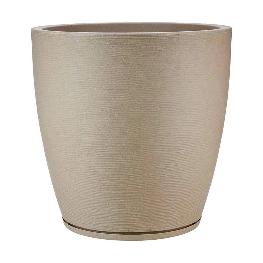 FLORIDIS Amsterdan X-Large Beige Stone Effect Resin Planter Bowl
