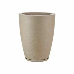 FLORIDIS Amsterdan Medium Beige Stone Effect Resin Planter Bowl