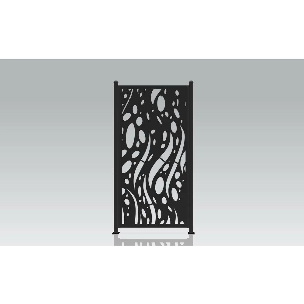 Ejoy 72 in. x 36 in. Black Decorative Composite PE Garden Fence Panel (Set of 3-Piece) - Image 5