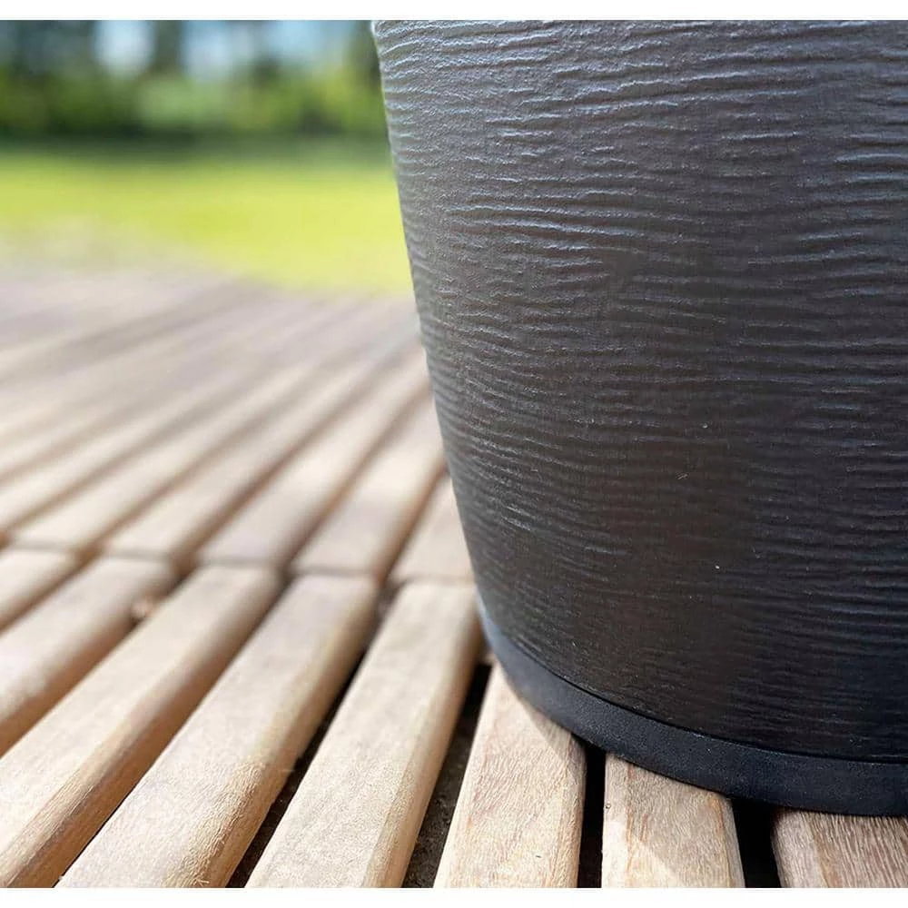 FLORIDIS Amsterdan Large Black Resin Planter Bowl - Image 5