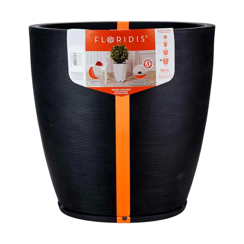 FLORIDIS Amsterdan XX-Large Black Resin Planter Bowl - Image 4