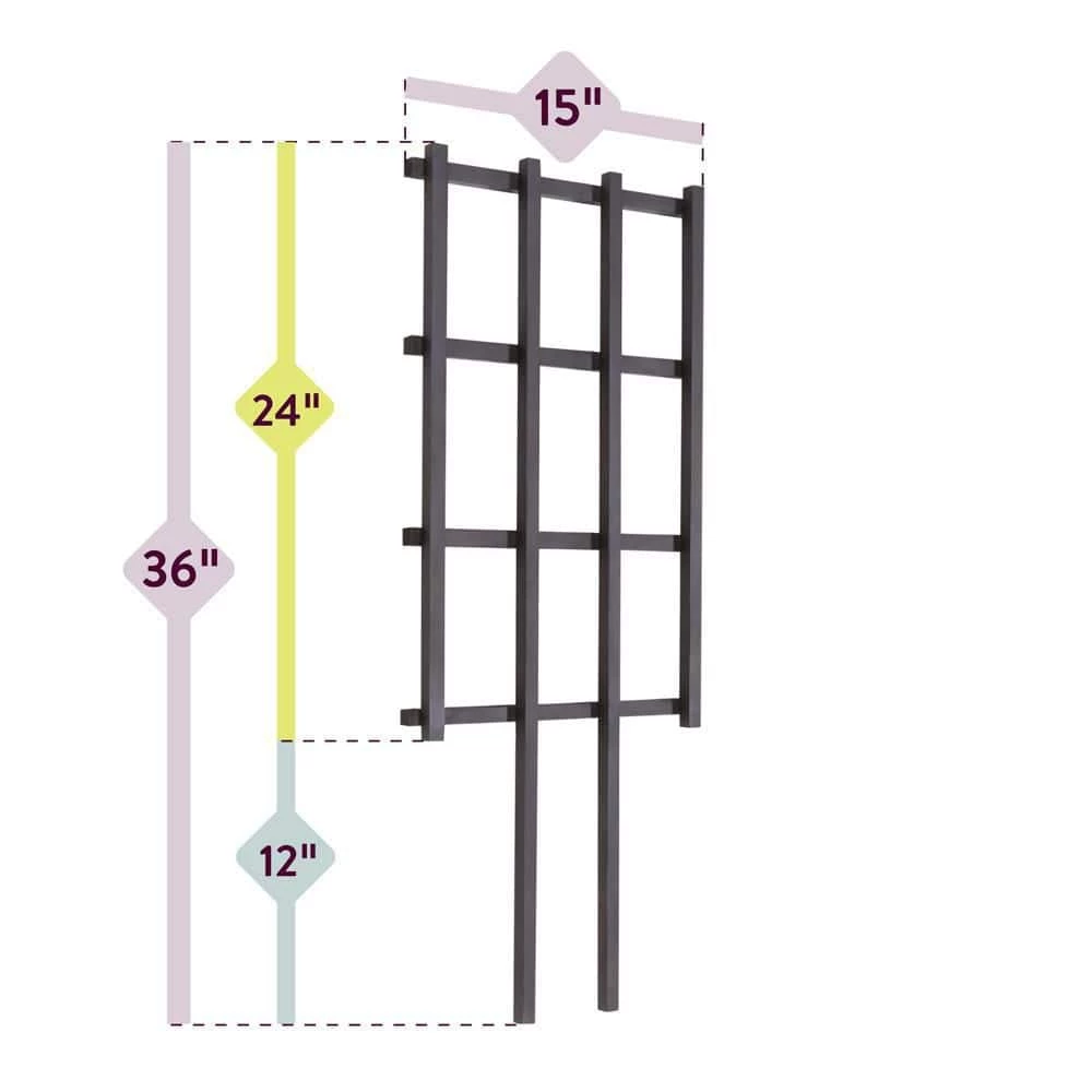 Outdoor Essentials Haven 36 in. Black Barrel Trellis (2‐Pack) - Image 6