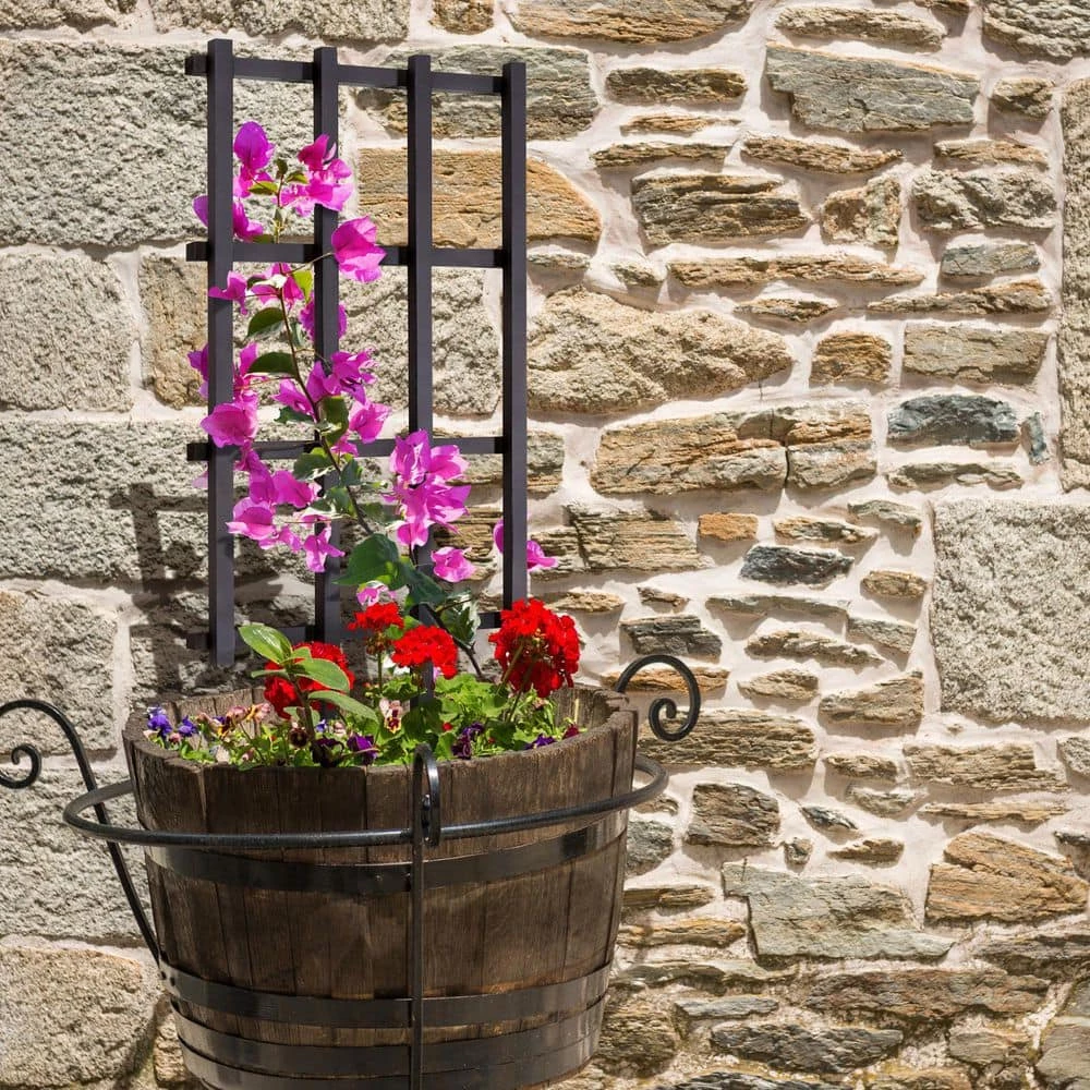 Outdoor Essentials Haven 36 in. Black Barrel Trellis (2‐Pack) - Image 3