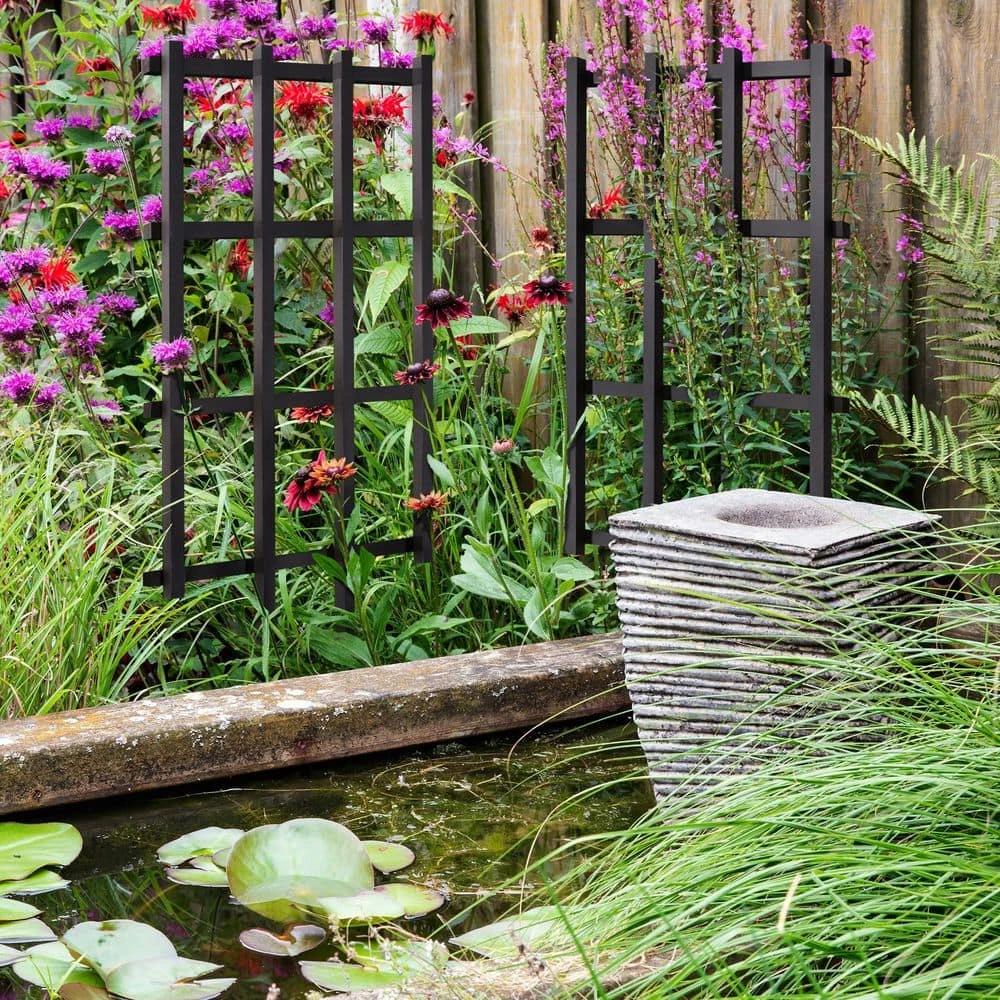 Outdoor Essentials Haven 36 in. Black Barrel Trellis (2‐Pack) - Image 2