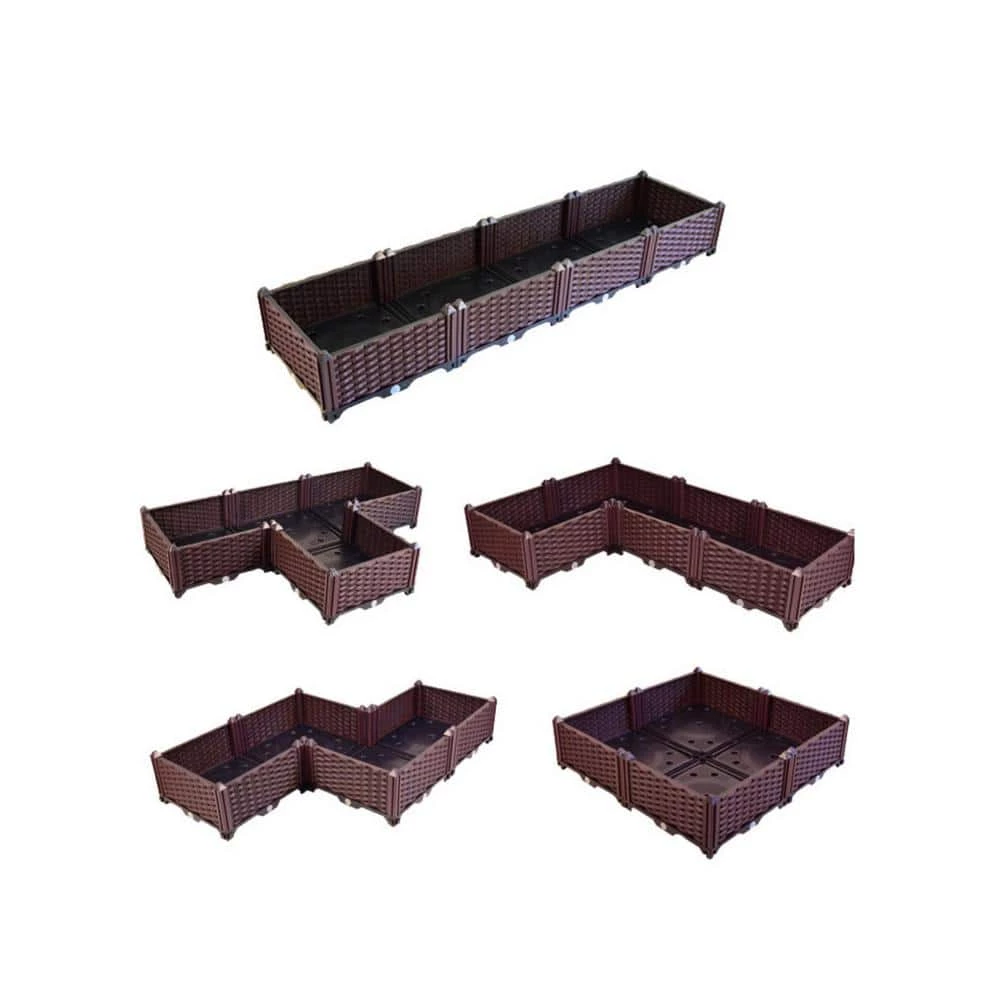 Ejoy DIY Elevated Garden Vegetable and Flower Plastic Planter Box Kit (2 Set) - Image 3