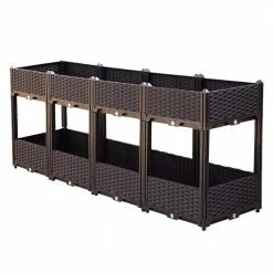 Ejoy DIY Elevated Garden Vegitable and Flower Planter Box Kit (4-Set)