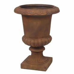 LuxenHome 23.6 in. H Rusty Brown MGO Planter