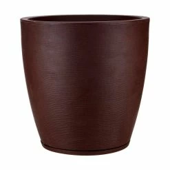 FLORIDIS Amsterdan X-Large Brown Stone Effect Resin Planter Bowl