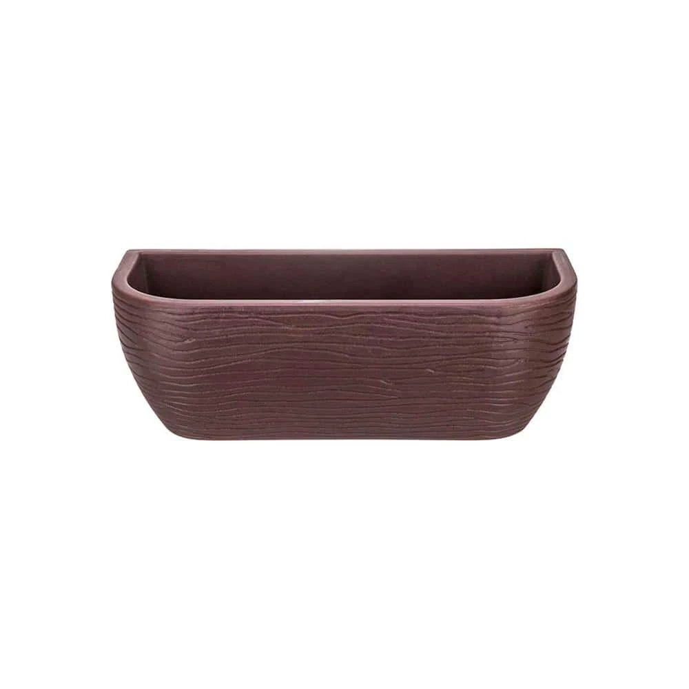 FLORIDIS Large Brown Stone Effect Resin Wall Planter - Image 6