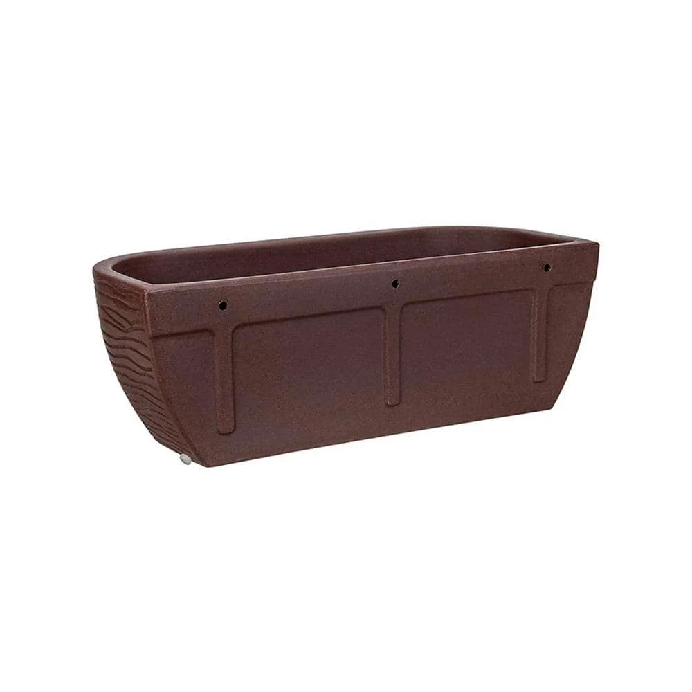 FLORIDIS Large Brown Stone Effect Resin Wall Planter - Image 7