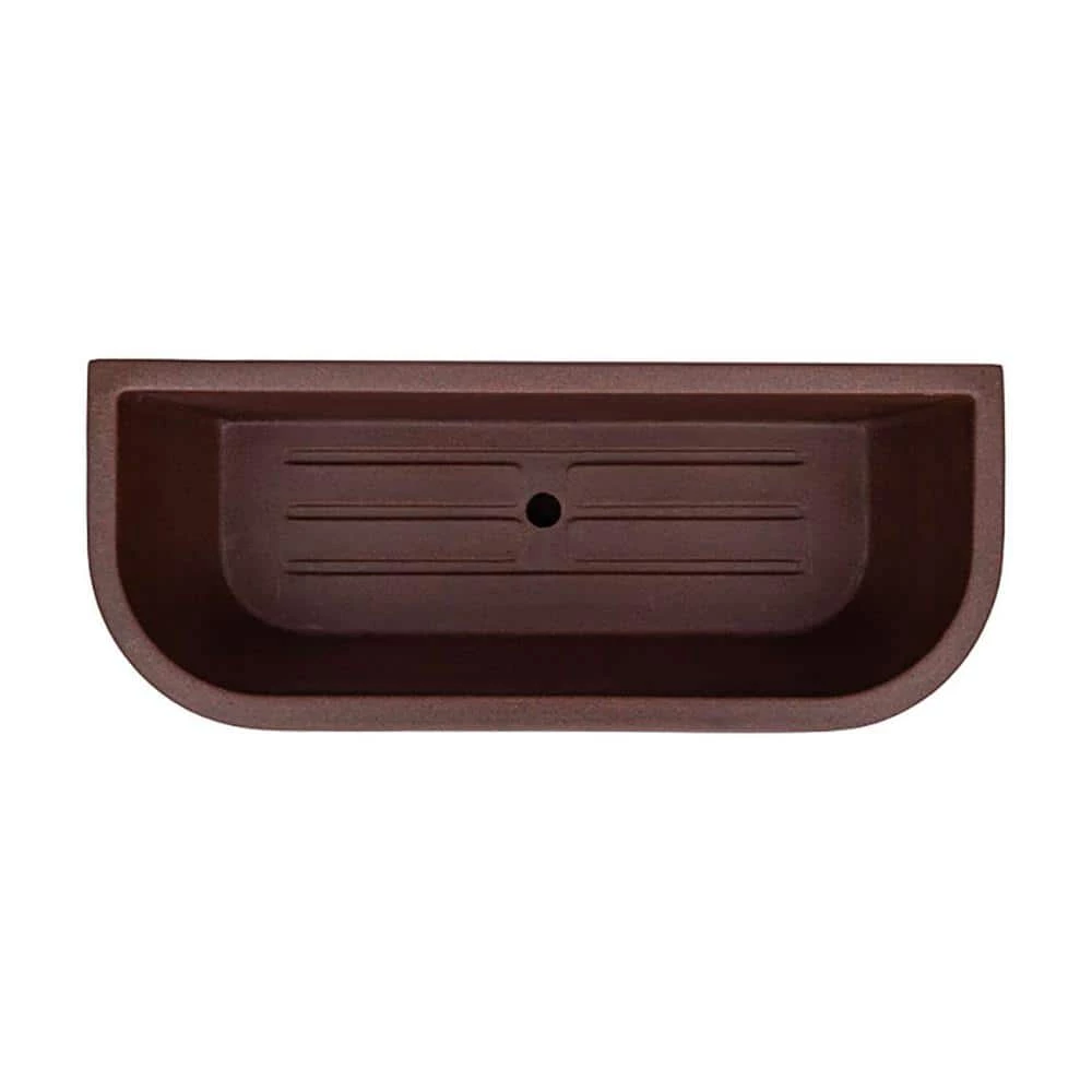 FLORIDIS Large Brown Stone Effect Resin Wall Planter - Image 5