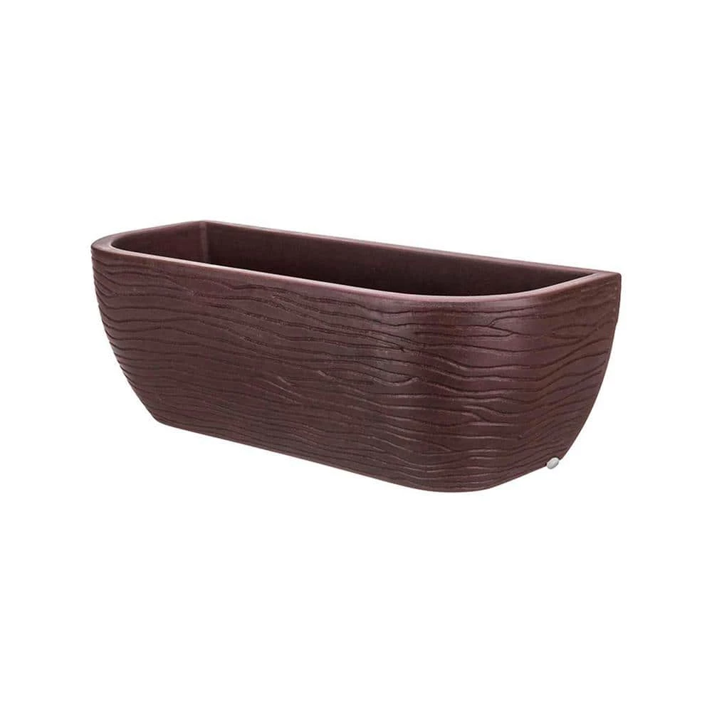 FLORIDIS Large Brown Stone Effect Resin Wall Planter