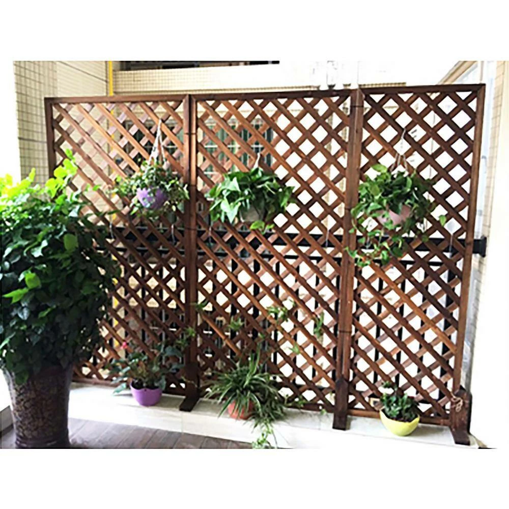 Ejoy 3 ft. x 6 ft. Wood Trellis Lattice Screen Privacy Fence (Set of 3-Pieces) - Image 10