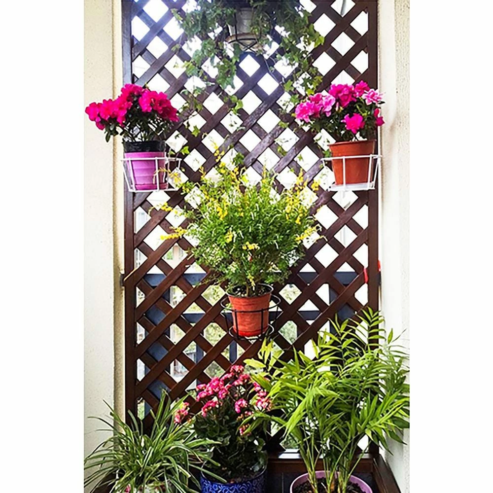 Ejoy 3 ft. x 6 ft. Wood Trellis Lattice Screen Privacy Fence (Set of 3-Pieces) - Image 9