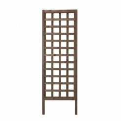 Outdoor Essentials Heirloom 72 in Walnut‐Tone Square Lattice Trellis