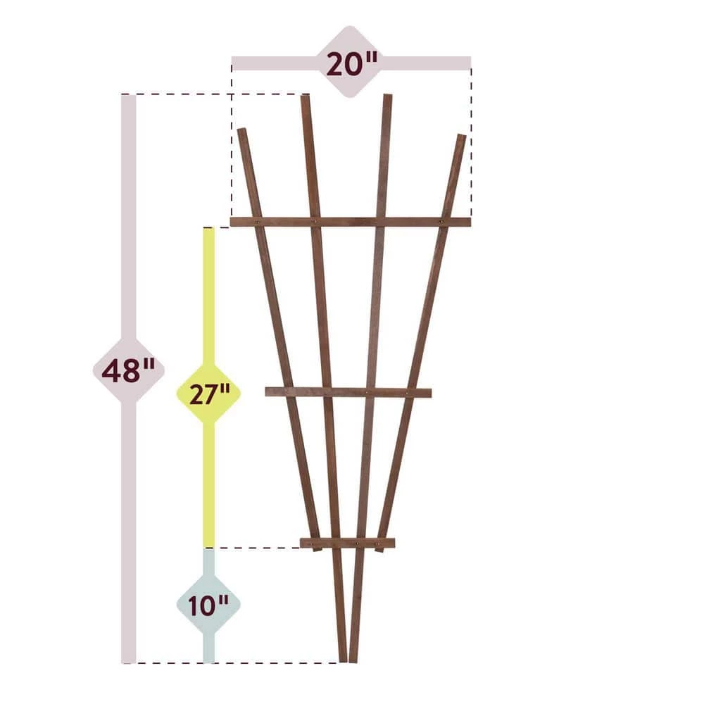 Outdoor Essentials Homestead 48 in. Walnut‐Tone Fan Trellis (2‐Pack) - Image 6