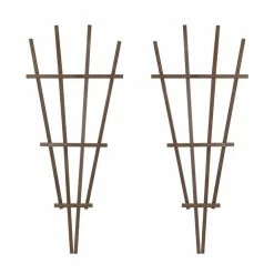 Outdoor Essentials Homestead 48 in. Walnut‐Tone Fan Trellis (2‐Pack)