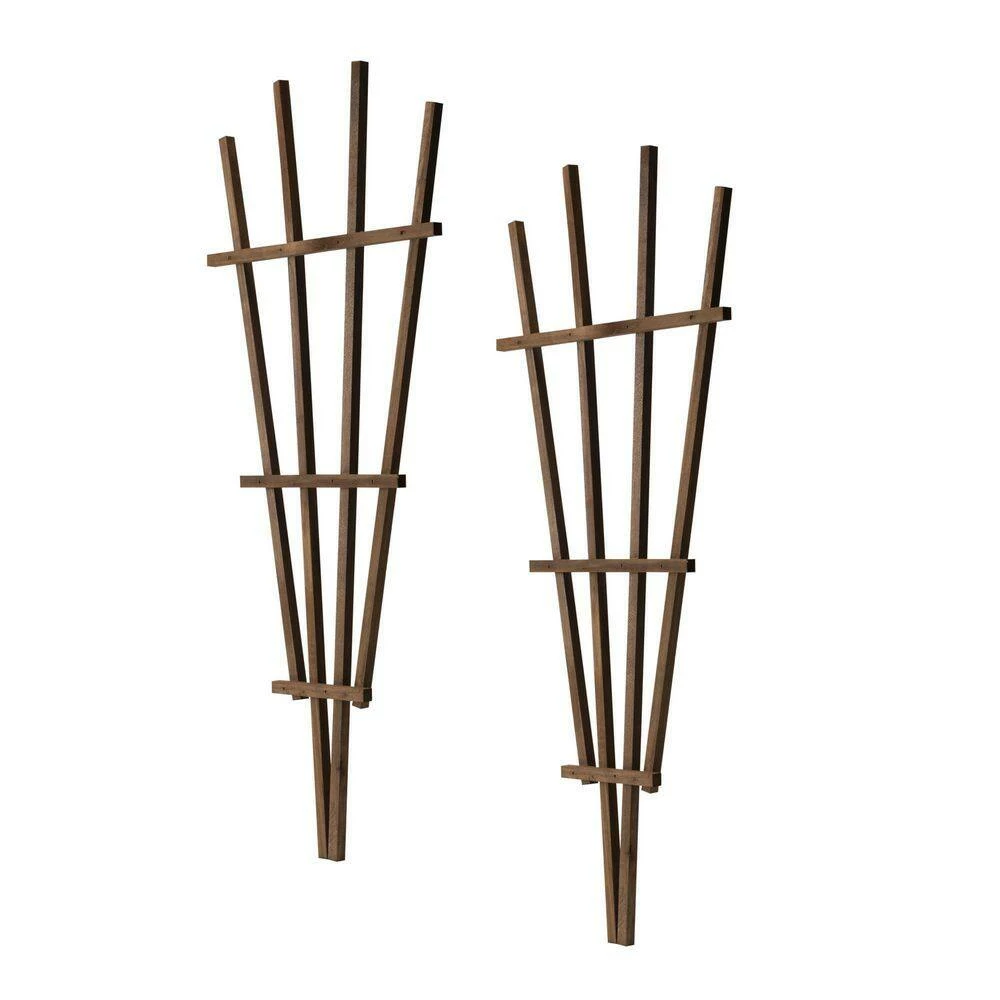 Outdoor Essentials Homestead 48 in. Walnut‐Tone Fan Trellis (2‐Pack) - Image 8