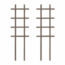 Outdoor Essentials Homestead 36 in. Walnut‐Tone Pot Trellis (2‐Pack)