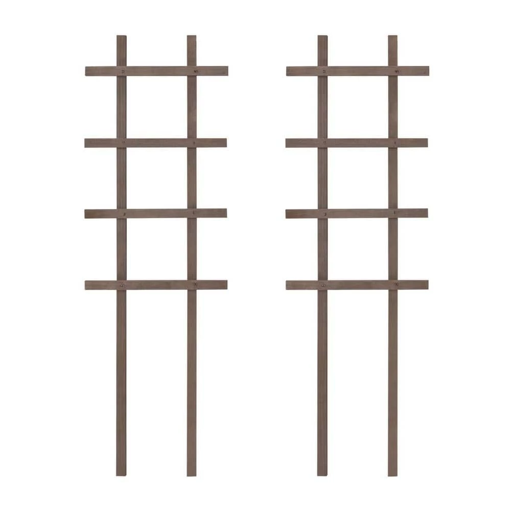 Outdoor Essentials Homestead 36 in. Walnut‐Tone Pot Trellis (2‐Pack)