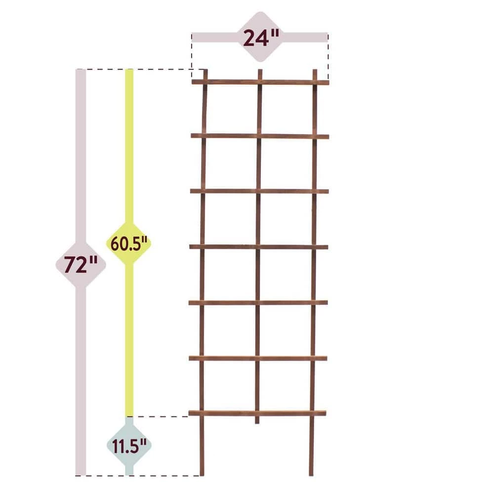 Outdoor Essentials Homestead 72 in. Walnut‐Tone Grid Ladder Trellis (2‐Pack) - Image 6