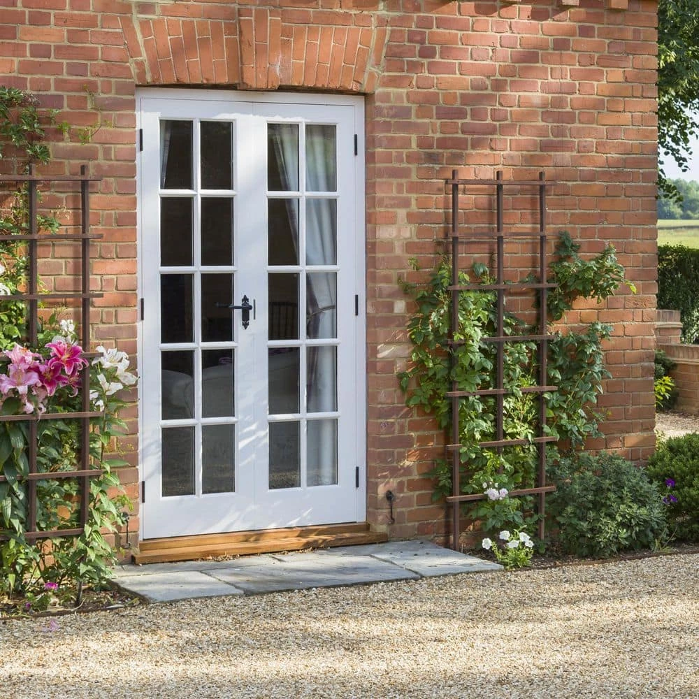 Outdoor Essentials Homestead 72 in. Walnut‐Tone Grid Ladder Trellis (2‐Pack) - Image 2