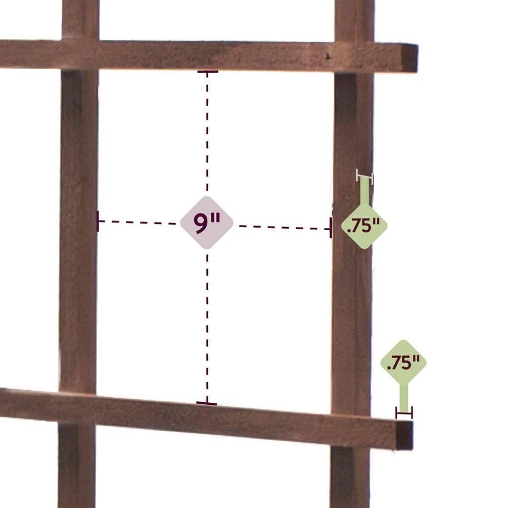 Outdoor Essentials Homestead 72 in. Walnut‐Tone Grid Ladder Trellis (2‐Pack) - Image 7