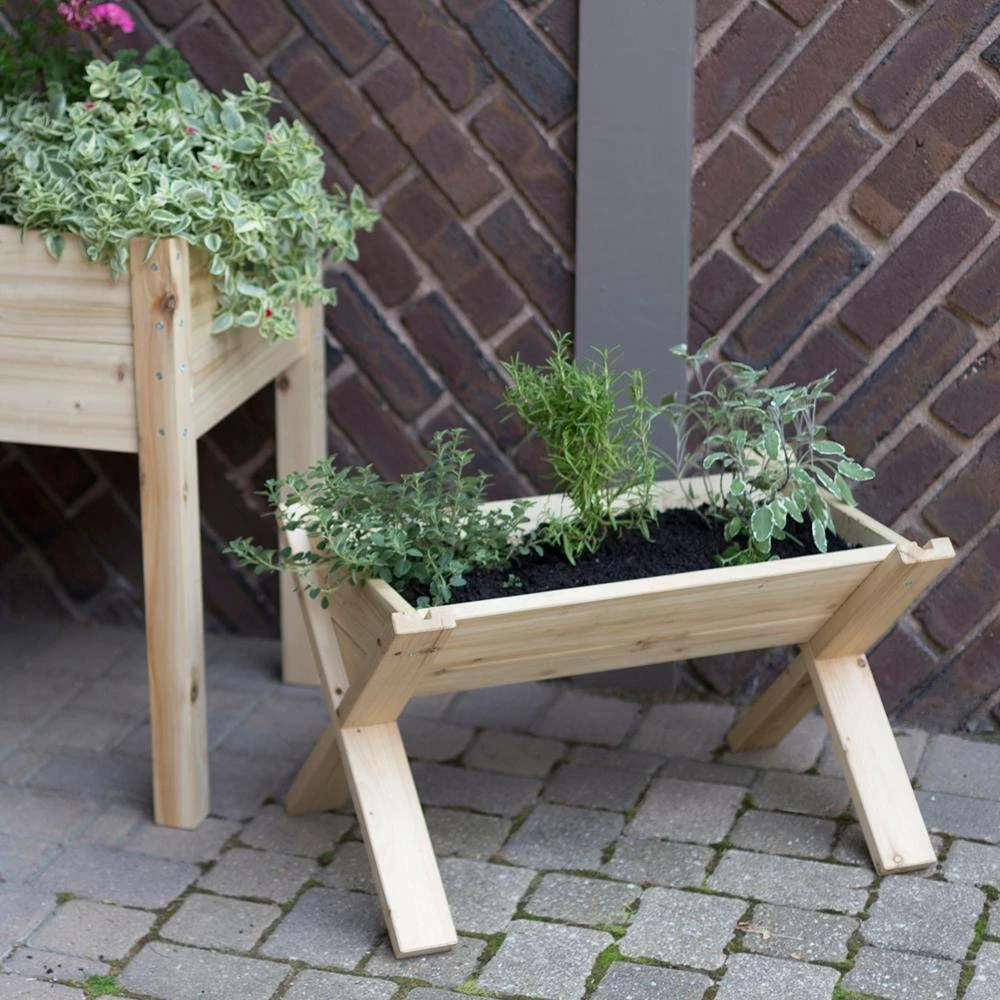 Outdoor Essentials Homestead 25 in. x 16 in. Cedar Wedge Garden Planter - Image 7