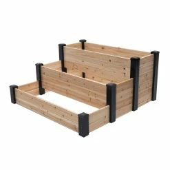 Outdoor Essentials Haven 4 ft. x 4 ft. Cedar Tiered Garden Bed 22 in. H