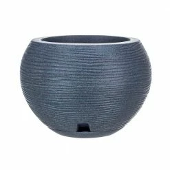 FLORIDIS Florence Medium Dark Grey Resin Planter Bowl