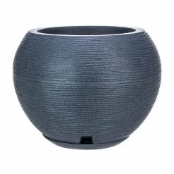 FLORIDIS Florence Large Dark Grey Resin Planter Bowl