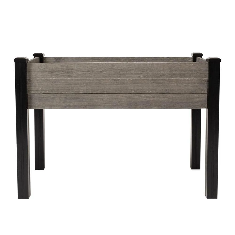 Outdoor Essentials Haven Rustic 2 ft. x 4 ft. Gray Elevated Garden Planter - Image 6