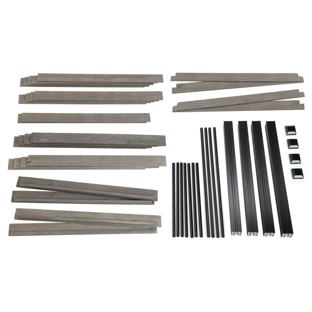 Outdoor Essentials Haven Rustic 4 ft. x 4 ft. Gray Elevated Garden Planter - Image 6