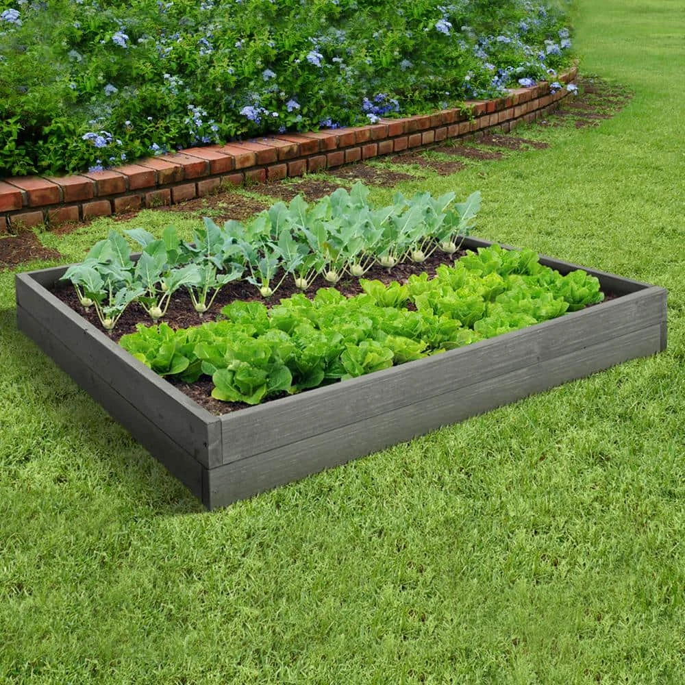 Outdoor Essentials Homestead Rustic 4 ft. x 4 ft. Gray Pine Raised Garden Bed - Image 3