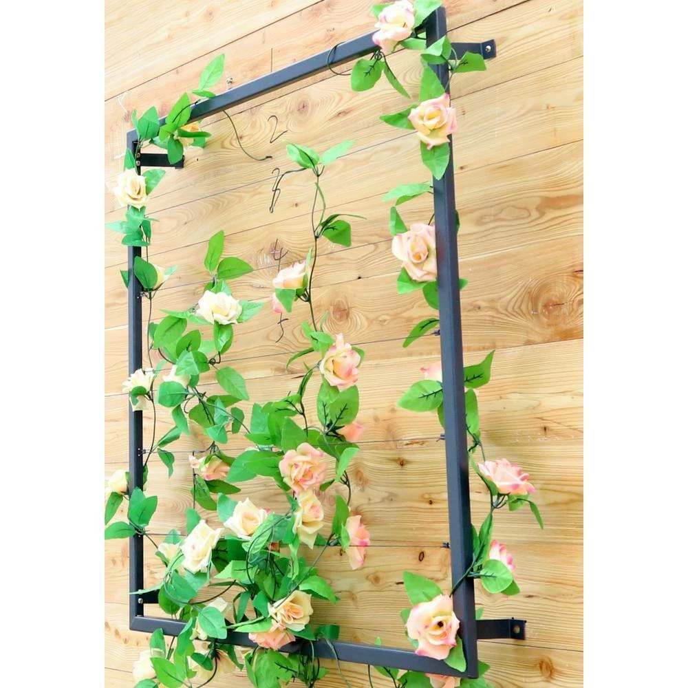 Ejoy 36 in. H x 36 in. W Grey Wall Mounted Steel Lattice Panel Trellis (Set of 2-Pisces) - Image 4