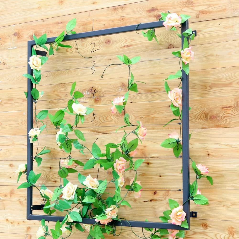 Ejoy 36 in. H x 36 in. W Grey Wall Mounted Steel Lattice Panel Trellis (Set of 2-Pisces) - Image 5