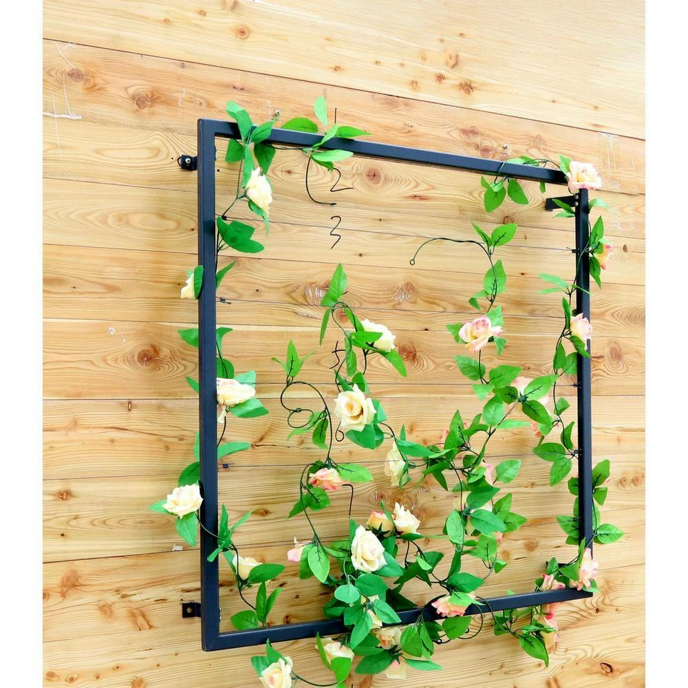 Ejoy 36 in. H x 36 in. W Grey Wall Mounted Steel Lattice Panel Trellis (Set of 2-Pisces) - Image 3