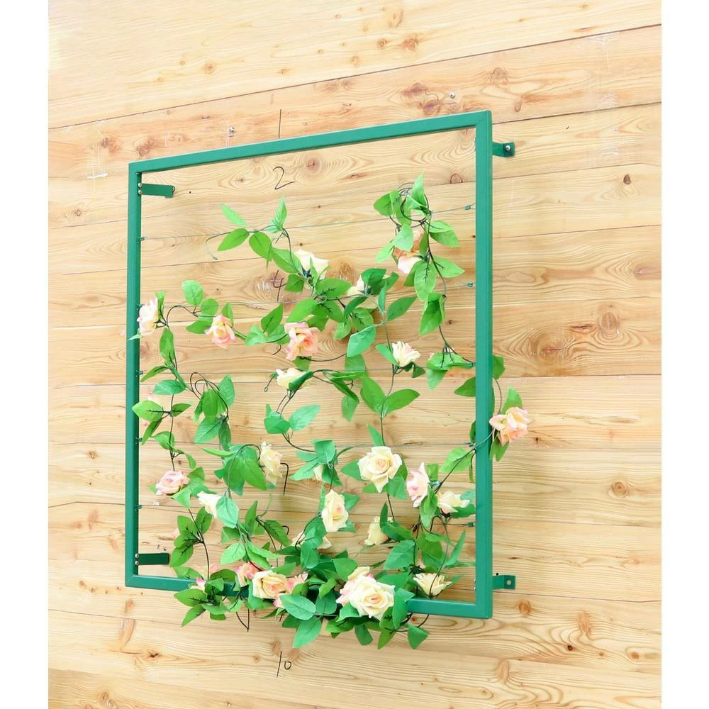 Ejoy 36 in. H x 36 in. W Green Wall Mounted Steel Lattice Panel Trellis (Set of 2-Pisces) - Image 4