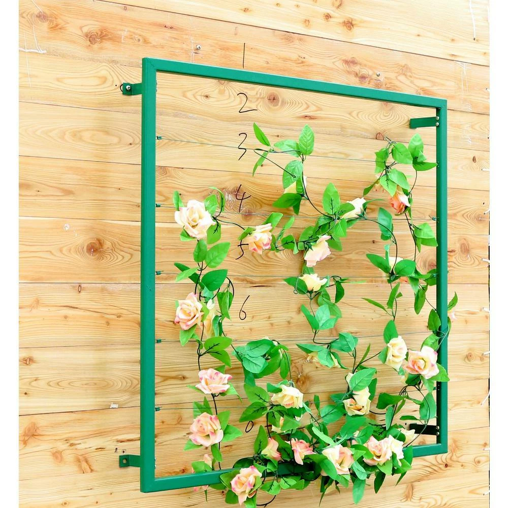 Ejoy 36 in. H x 36 in. W Green Wall Mounted Steel Lattice Panel Trellis (Set of 2-Pisces) - Image 3