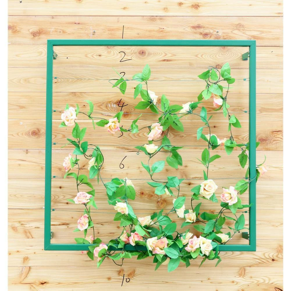 Ejoy 36 in. H x 36 in. W Green Wall Mounted Steel Lattice Panel Trellis (Set of 2-Pisces) - Image 2