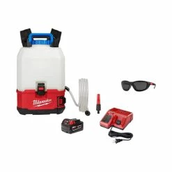 Milwaukee M18 18-Volt 4 Gal. Lithium-Ion Cordless Switch Tank Backpack Water Supply Kit with Battery Charger and Polarized Glasses
