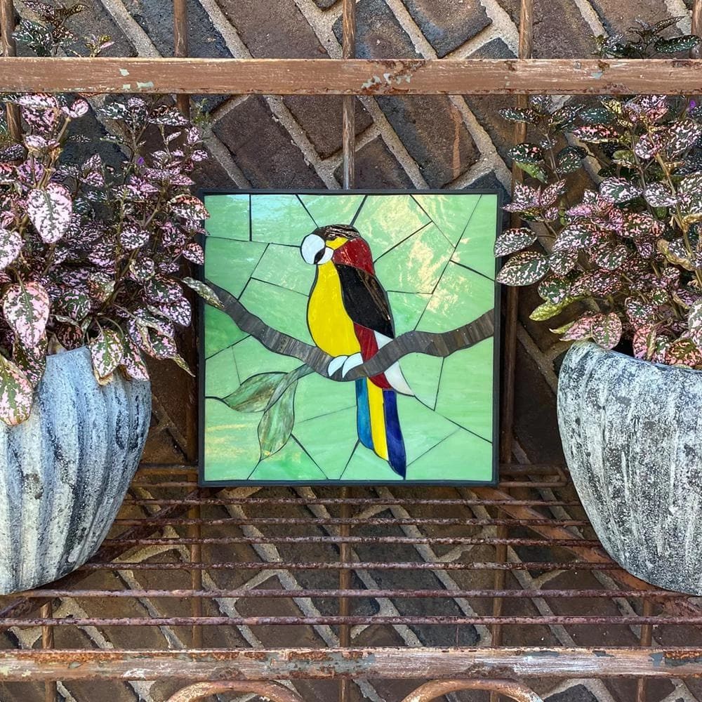Outdoor Essentials 1 in. x 12 in. x 12 in. Square Polypropylene Parrot Decorative Garden Step Stone - Image 3
